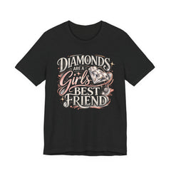 Diamonds Are a Girl's Best Friend T-Shirt – Retro Script Diamond Graphic Tee