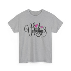 Valentine Script Tee — Romantic Hearts Graphic T-Shirt
