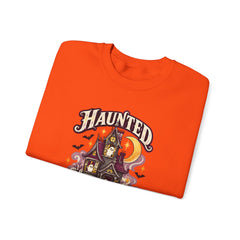 Haunted But Homey Sweatshirt — Cozy Halloween Haunted House Crewneck