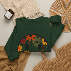 Floral Smile Sweatshirt — Retro Fall Flowers Smiley Crewneck