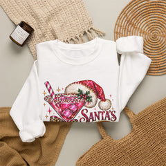 "Santa's Favorite Hot Mess" Sparkle Martini Holiday Christmas Crewneck