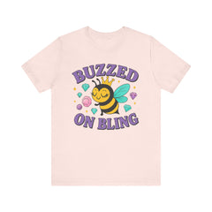 Buzzed on Bling - Bee T-Shirt | Fun Unisex Tee for Bee Lovers and Jewelry Lovers alike