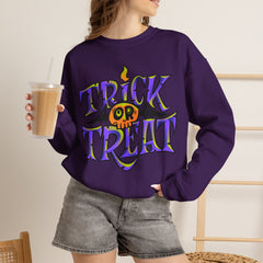 Halloween 'Trick or Treat' Crewneck Sweatshirt — Retro Candy Graphic