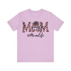Mom Life Cheeta Print Unisex Jersey Tee - Fun Floral Design for Mothers