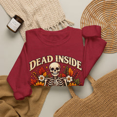 Skeleton Coffee Sweatshirt, Dead Inside But Caffeinated Crewneck, Halloween Gift, Unisex Fall Apparel, Cozy Lounge Wear