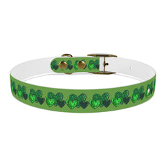 Copy of Dog Collar - Green Leprechaun Hats and Green Hearts Design