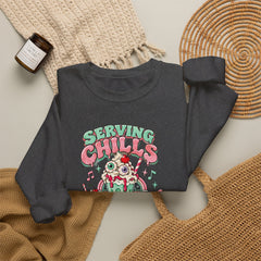 Halloween Sweatshirt — "Serving Chills with Extra Whipped Cream" Retro Ice Cream Graphic - BP
