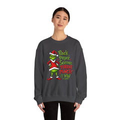 Rock - Paper - Scissors - Throat Punch- Dr. Seuss Grinch Christmas Sweatshirt