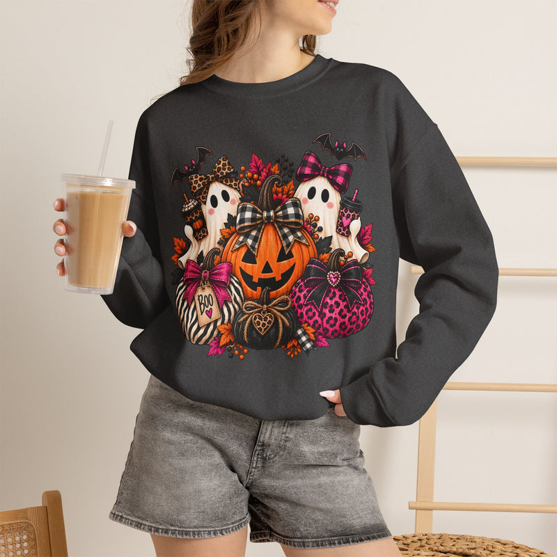 Halloween Ghosts & Pumpkin Crewneck Sweatshirt