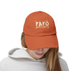 Distressed Cap with FAFO Design – Casual Trendy Hat FIZZ AROUND AND FIND OUT