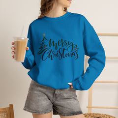 "Merry Christmas" Crewneck, Unisex Sweater, Winter Fashion, Festive Apparel, Holiday Gift, Christmas tree