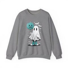 Teal Pumpkin & Ghost Crewneck Sweatshirt, Cozy Fall Apparel, Funny Sweatshirt, Gift for Her, Casual Wear