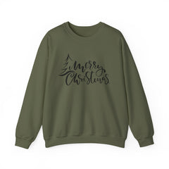 "Merry Christmas" Crewneck, Unisex Sweater, Winter Fashion, Festive Apparel, Holiday Gift, Christmas tree