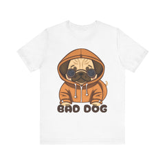 Graphic Tee with Cute Bad Dog Illustration - Unisex Jersey Short Sleeve Tee