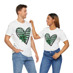 St. Patrick's Day Heart Tee - Unisex Jersey Short Sleeve Shirt with Clover Design