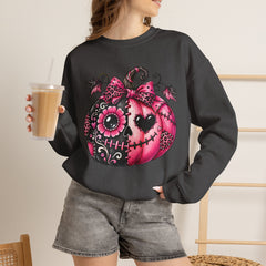 Pink Sugar Skull Pumpkin Sweatshirt ~ Halloween Vibes