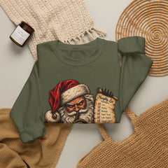 Santa Saw Everything Crewneck Sweatshirt — Vintage Naughty or Nice Christmas Sweater