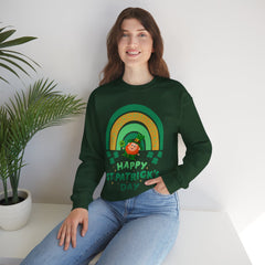 St. Patrick's Day Unisex Crewneck Sweatshirt - Happy Leprechaun Rainbow Design