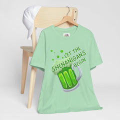 Funny St. Patrick's Day Unisex Tee - “Let the Shenanigans Begin"