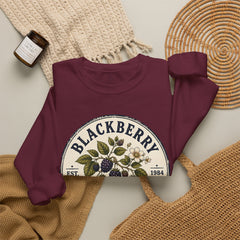 Blackberry Picking Club Crewneck Sweatshirt — Vintage Fruit Patch Design