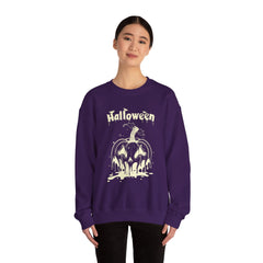 Halloween Pumpkin Sweatshirt, Cozy Fall Apparel, Unisex Crewneck, Perfect for Halloween, Fall Fashion, Pumpkin Spice Lover Gift
