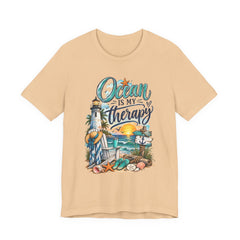 Ocean Is My Therapy T-Shirt — Beach Lighthouse Sunset Tee