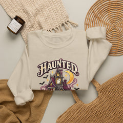 Haunted But Homey Sweatshirt — Cozy Halloween Haunted House Crewneck