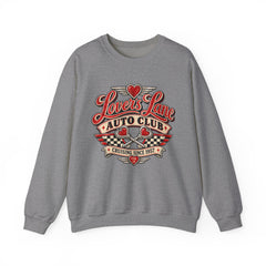 Lovers Lane Auto Club Vintage Racing Graphic Crewneck Sweatshirt- Valentine