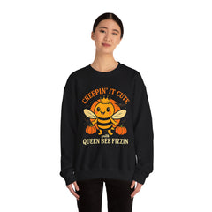 Creepin' It Cute Queen Bee Sweatshirt, Cozy Fall Apparel, Halloween Outfit, Gift for Bee Lovers, Cute Crewneck Sweater