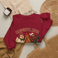 "Naughty, Nice & Slightly Feral" Holiday Christmas Crewneck Sweatshirt