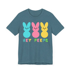 Hey Peeps Unisex Jersey Tee - Fun Easter Graphic T-Shirt