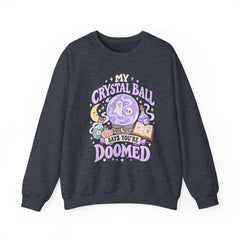 Doomed Crystal Ball Crewneck Sweatshirt — Cute Pastel Gothic Fortune-Telling Graphic