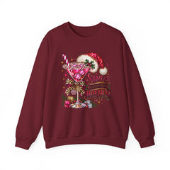 "Santa's Favorite Hot Mess" Sparkle Martini Holiday Christmas Crewneck