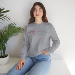 Love Script Crewneck Sweatshirt — Minimal Red Handwritten Design