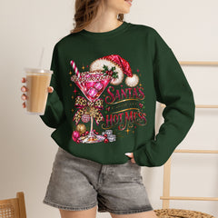 "Santa's Favorite Hot Mess" Sparkle Martini Holiday Christmas Crewneck