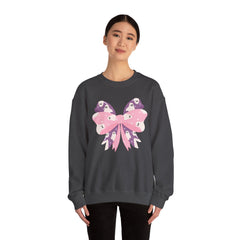 Ghost Bow Heavy Blend Sweatshirt - Halloween Ghost Bow Design