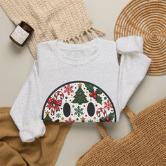 Christmas Smiley Crewneck Sweatshirt — Festive Holiday Smile Graphic