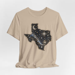 Texas Night Sky Tee — Celestial Moon & Stars State Graphic T-Shirt