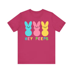 Hey Peeps Unisex Jersey Tee - Fun Easter Graphic T-Shirt