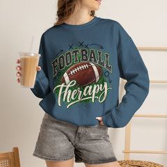 Football Therapy Sweatshirt — Vintage Football Graphic Crewneck