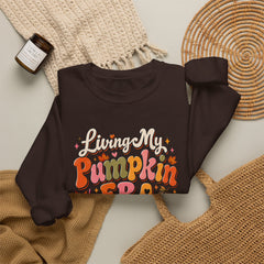 Pumpkin Era Crewneck Sweatshirt — "Living My Pumpkin Era" Fall Graphic Sweatshirt