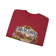 Muscadine Vineyard Crewneck Sweatshirt — Vintage Grape Winery Graphic - Southern Heritage