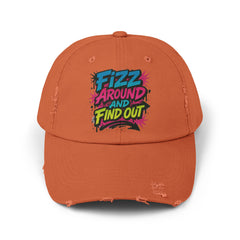 Fizz Around and Find Out Unisex Distressed Cap, Casual Hat, Trendy Headwear, Fizz Jewelry Reveals