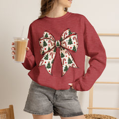 Christmas Bow Crewneck Sweatshirt — Festive Holiday Bow Sweatshirt