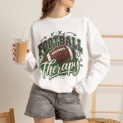 Football Therapy Sweatshirt — Vintage Football Graphic Crewneck