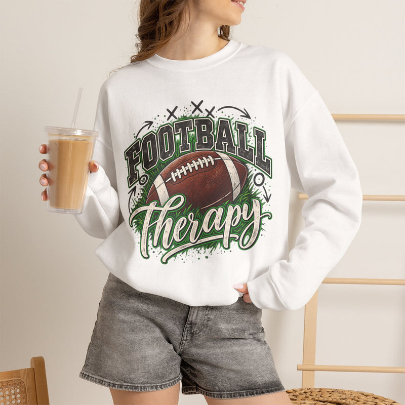 Football Therapy Sweatshirt — Vintage Football Graphic Crewneck