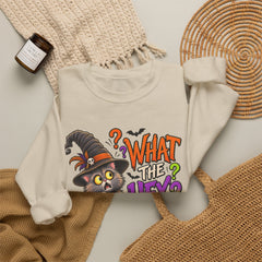 Halloween Cat 'What the Hex?' Crewneck Sweatshirt