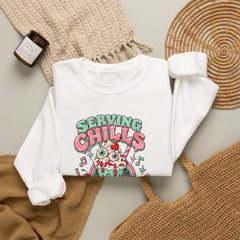 Halloween Sweatshirt — "Serving Chills with Extra Whipped Cream" Retro Ice Cream Graphic - BP
