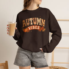 "Autumn Vibes" Graphic Fall Pullover Crewneck Sweatshirt