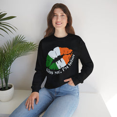 St. Patrick's Day Unisex Crewneck- “Kiss Me, I’m Irish” Flag Lips